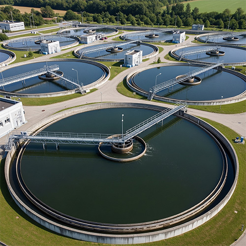 Clarifier tank using ozone for sewage water treatment at STP plant.